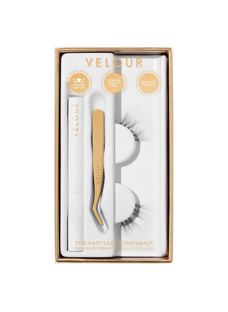 Velour Too Easy Lash Starter Kit, Unique Gift Idea for Women, Eyelash Extension Kit for Beginners, Weddings, & Holidays, Eyelash Kit Includes Glue Pen + Applicator + Lash Cluster (Half Lashes)