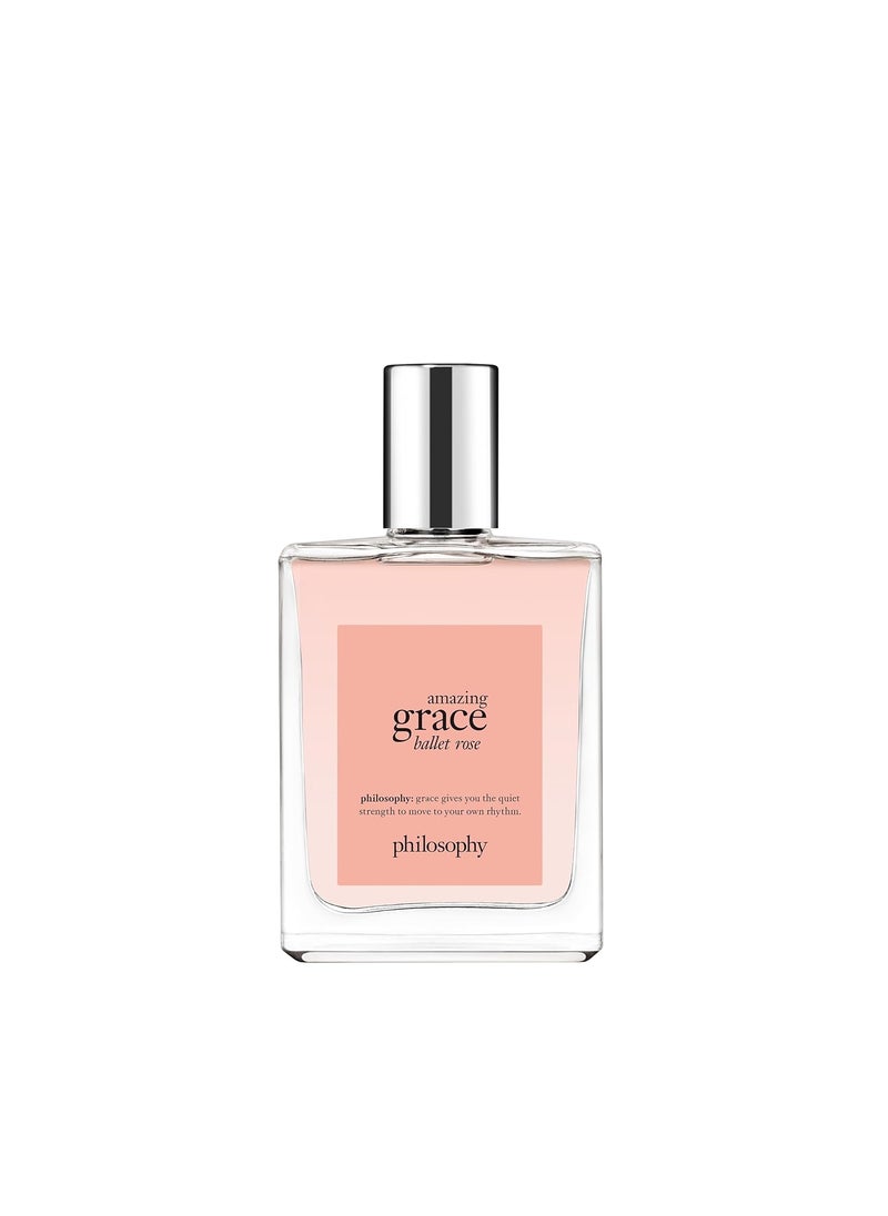 philosophy amazing grace ballet rose eau de toilette - dreamy & floral women's perfume - with notes of rose, lychee & musk - long lasting fragrance - 2 fl oz.