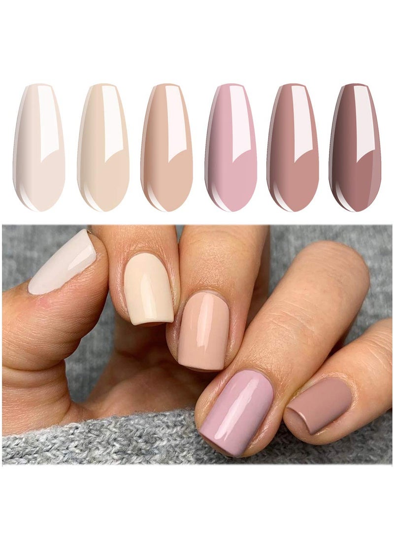 Vishine Gel Nail Polish Set Nude Serises Colection Daily Colour 8MLSoak Off Nail Gel Polish with Gift Box, UV LED Lamp Required for Nail Slaon Home Manicure Gel Nail Kit