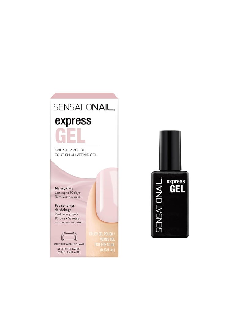 Sensationail Express Gel Nail Polish - At Home Gel Quick-Cure Polish - Glossy, Long-Lasting, No Dry Time - Lasts Up to 10 Days - Afternoon Blush - 10 mL/0.33 fl oz