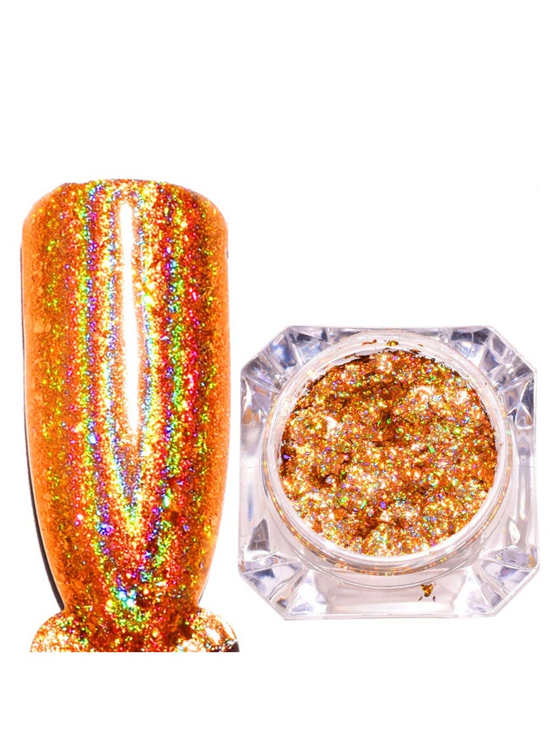 Nail Glitter Gold Shining Powder Magic Laser Pigment DIY Art Decorations 2Boxes
