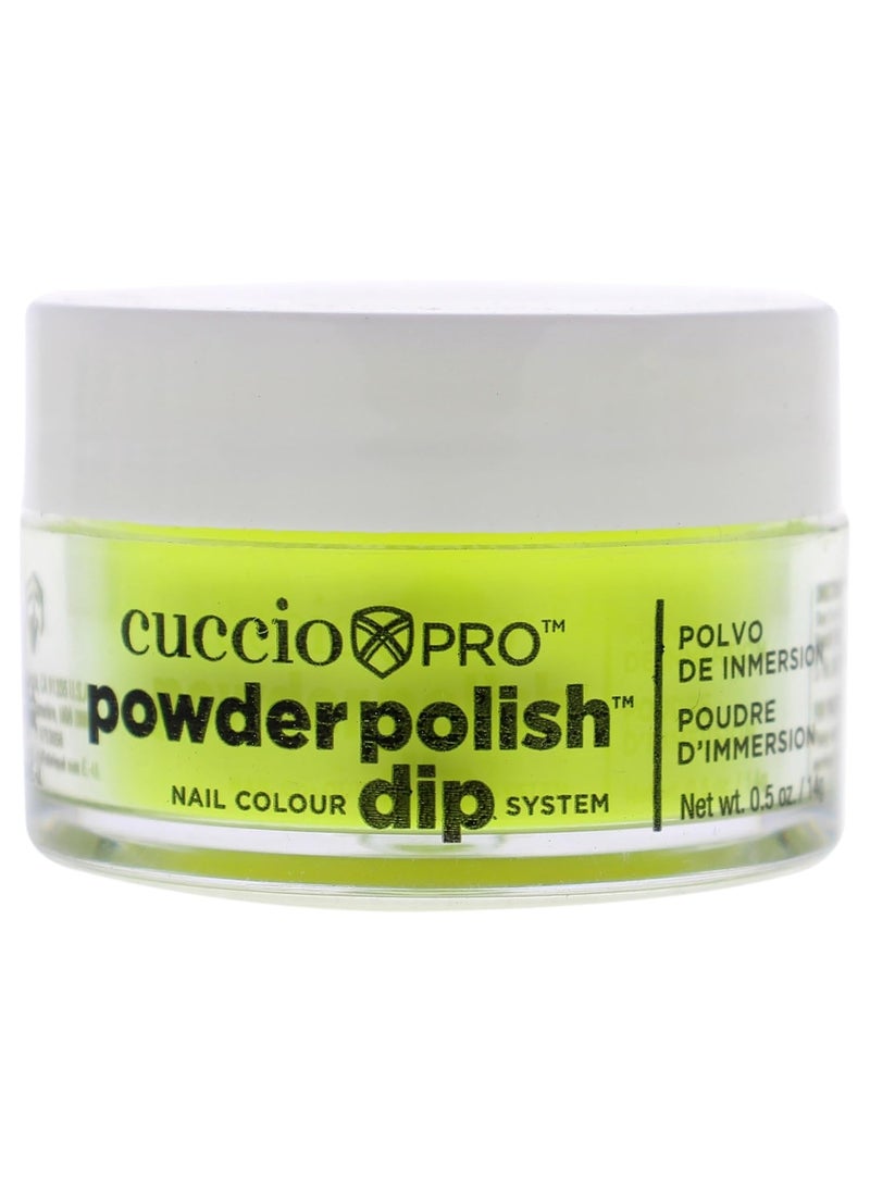 Cuccio Colour Powder Nail Polish - Lacquer For Manicure And Pedicure - Highly Pigmented Powder That Is Finely Milled - Durable Finish With A Flawless Rich Color - Easy To Apply - Neon Yellow - 0.5 Oz