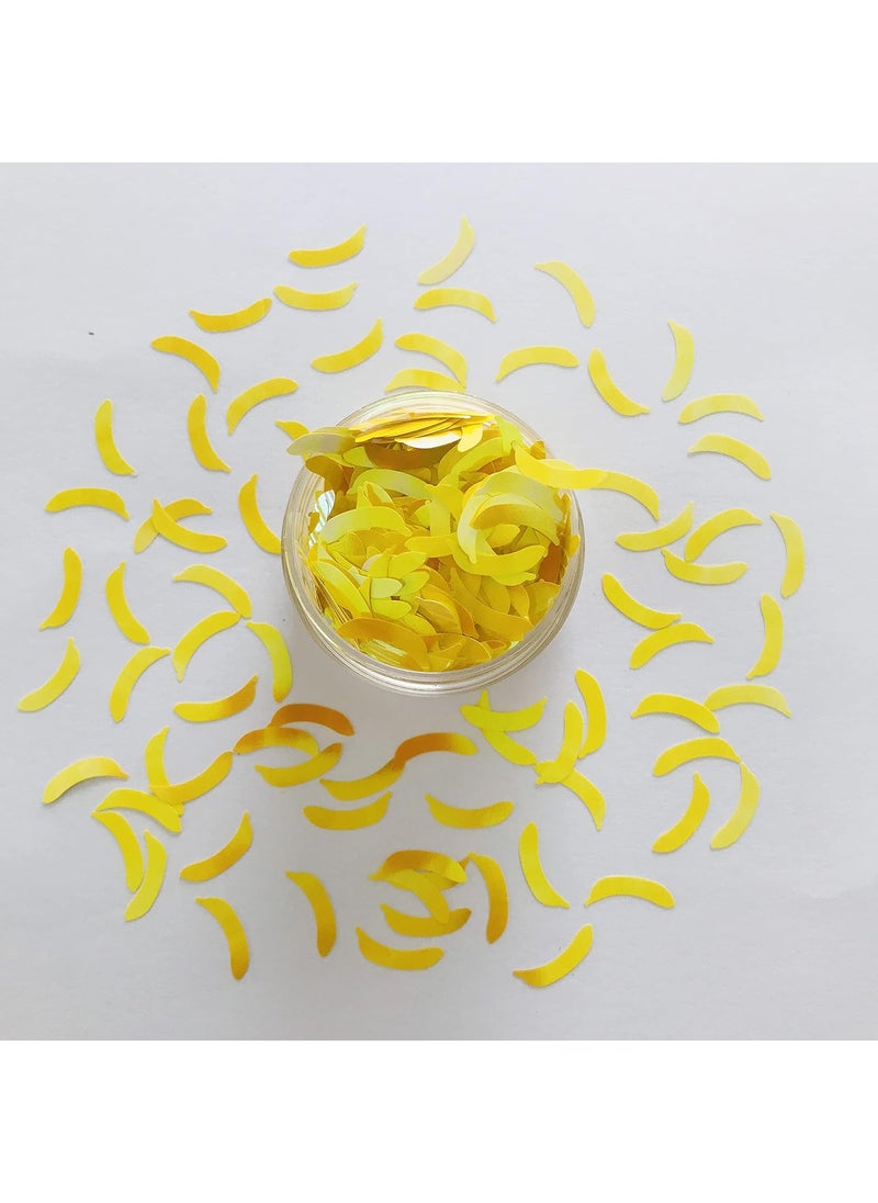 10 Grams/Pack - Banana Shape Sequins Holographic Glitter - Festival Rave Beauty Makeup Face Body Nail Art Decoration C50R