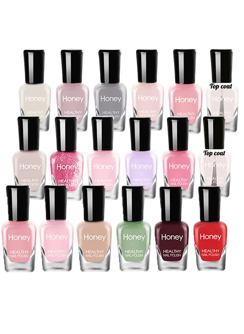 Non Toxic Nail Polish Set, Easy Peel Off and Fast Dry Nail Polish Set for Pack, Eco Friendly & Organic Water Based Nail Polish for Women,Teens (18 Bottles)