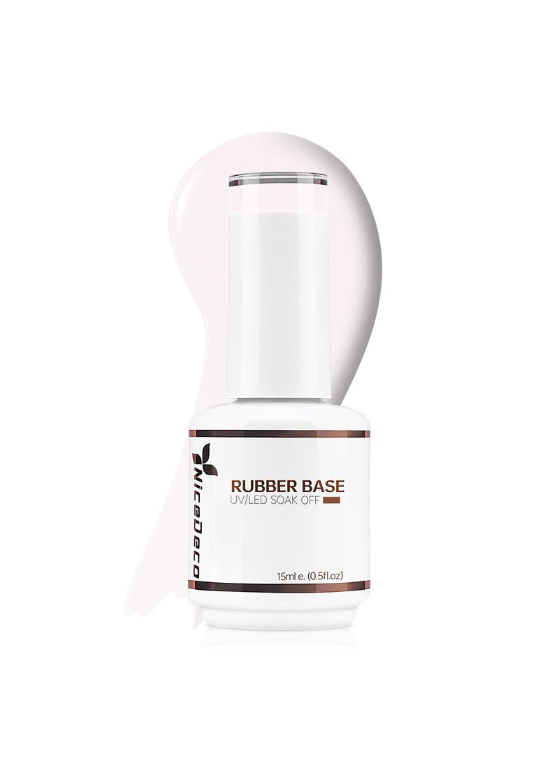 Hema Free Rubber Base Gel for Nails Cruelty Free Vegan Milky Pink Rubber Gel U V Color Base Gel Nail Polish 15ML 014