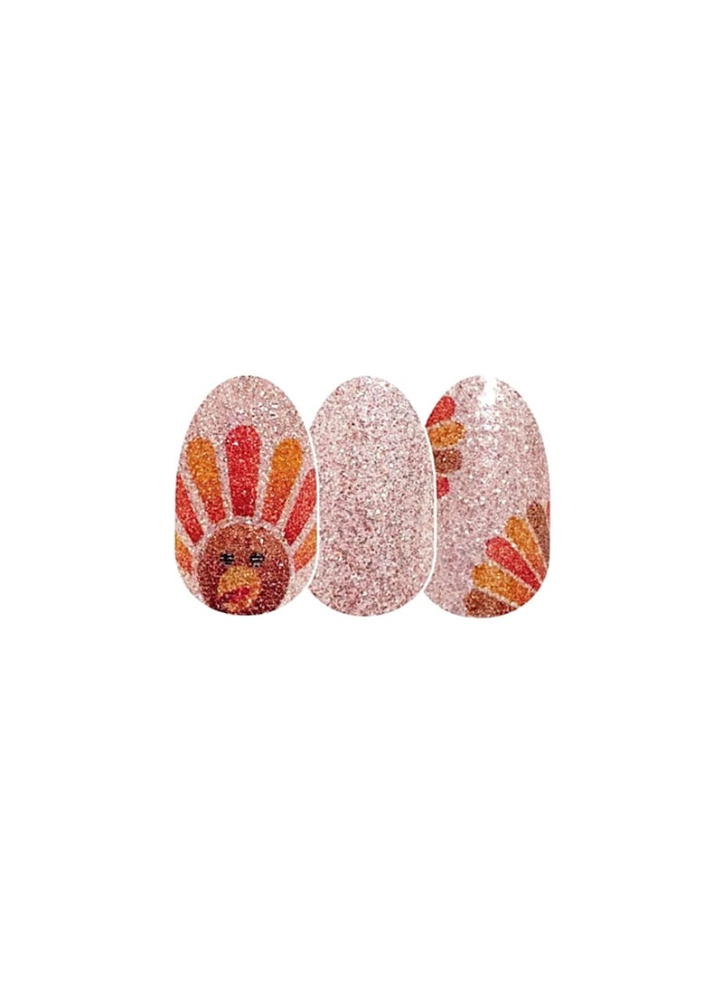 Color Street: Talk Turkey (Turkey face & feathers on rose gold glitter)