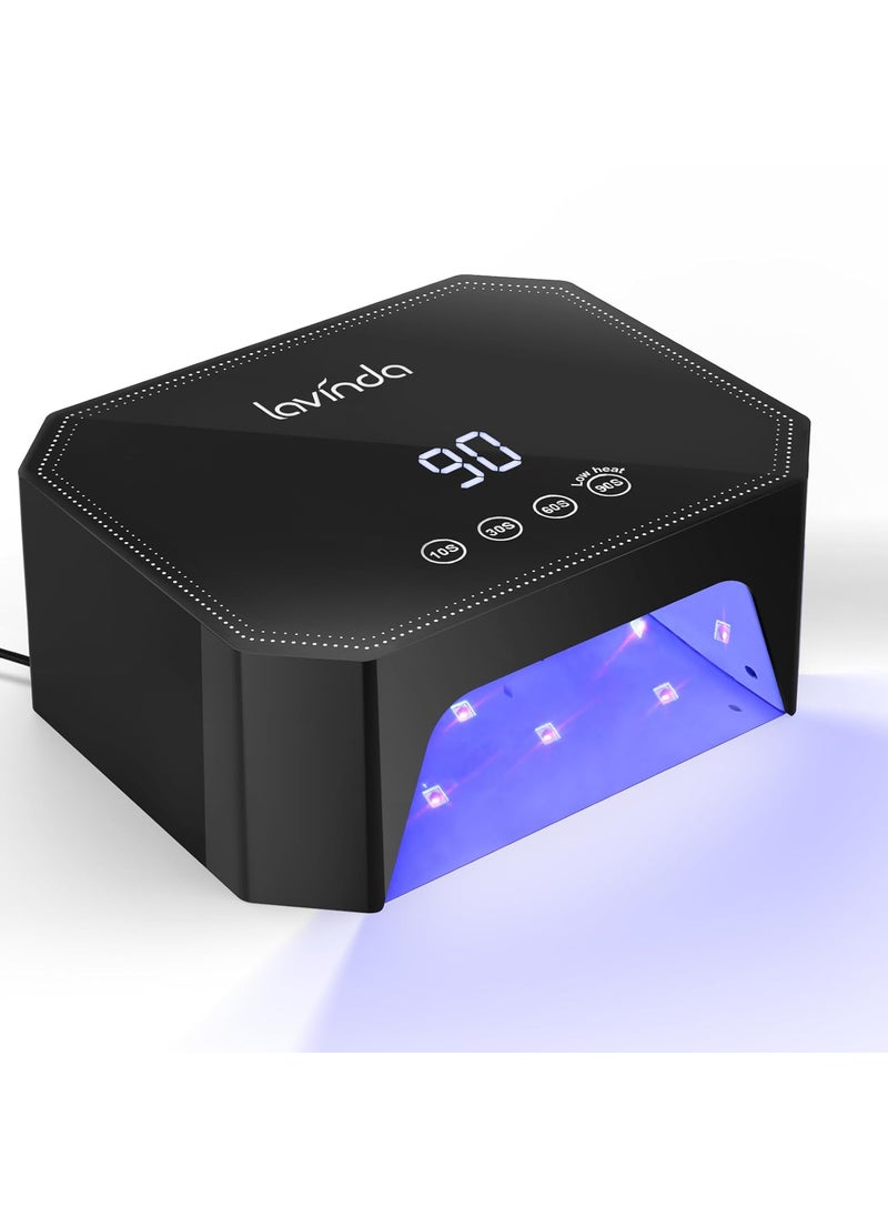 Lavinda 54W UV Nail Lamp, Professional LED Nail Lamp UV Light for Gel Polish Nails, Fast Drying Nail Dryer Nail Light with 4 Timers Large LCD Display, Salon & Home Use for Women Mom Girlfriend