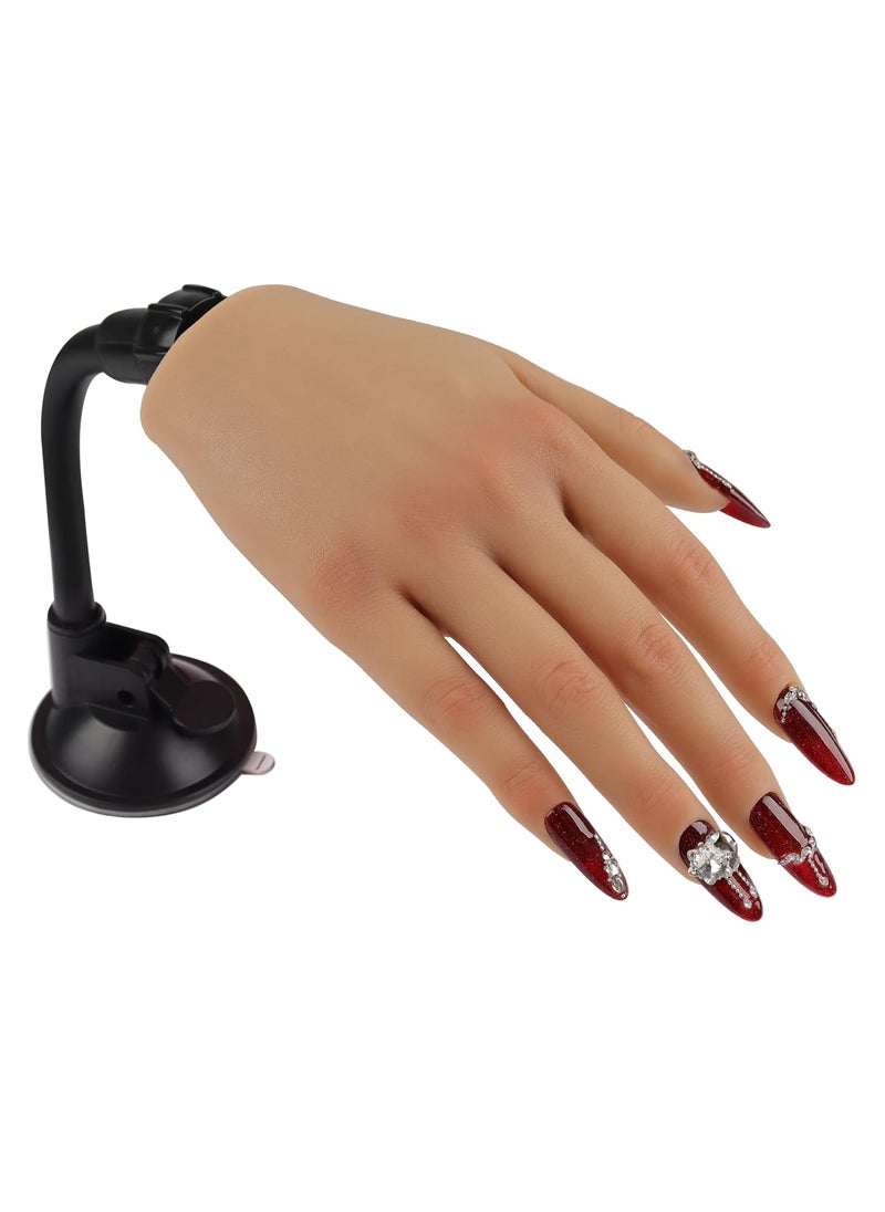 Nail Trainning Practice Hand with Clamp, Acrylic Nail Technician Manicure Supply, False Fake Hands for Nail Manicure, Best Manicure DIY Print Practice Tool