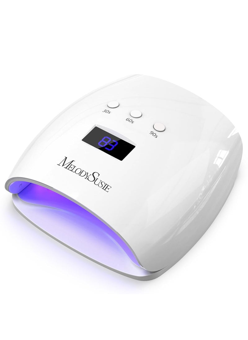 Melodysusie UV Nail Lamp, Plus30I UV Light for Gel Nails True 54W Professional Led Nail Dryer with 3 Timer, Smart Sensor, LCD Display, Detachable Tray Fast Curing Nail Art Tools Manicure Accessories