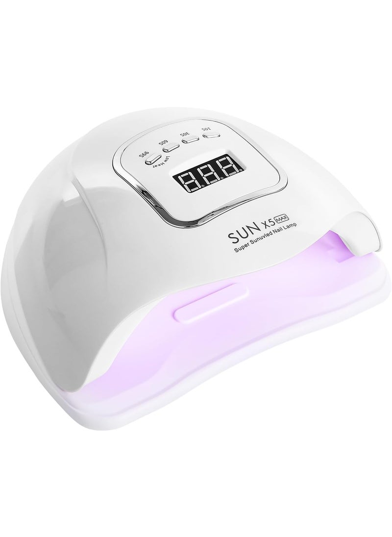 UV Nail lamp LED Nail Lamp 180W for Gel Nails Fast Curing Dryer with 45pcs Lamp Beads 4 Timers UV Light for Gel Nails, Compact UV Lamp for Gel Nails for Home Salon Nail Art Tools White