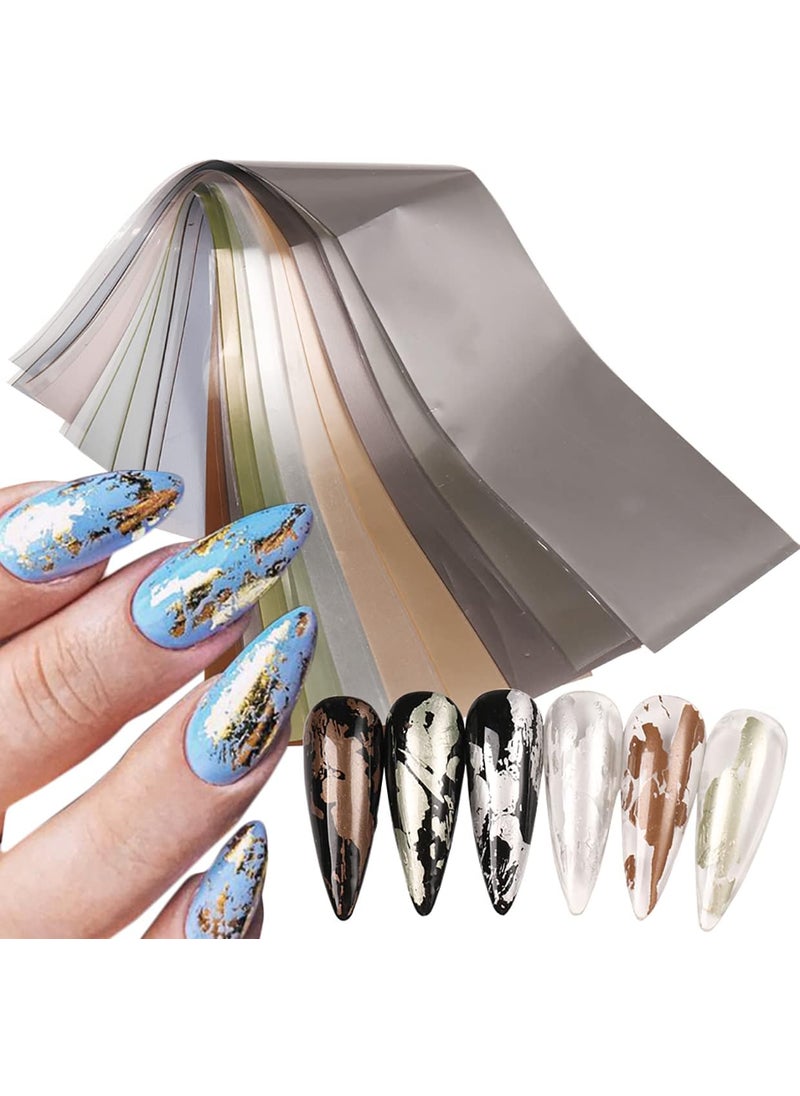 JERCLITY 10 Rolls Brown and Gray Nail Foil Transfer Sticker Kit Solid Color Nail Foil Sheets Foil Nail Art Decals Transfer Foil for Nails Nail Foil Transfer Stickers Foil Nail Wraps for Foil Nail Art