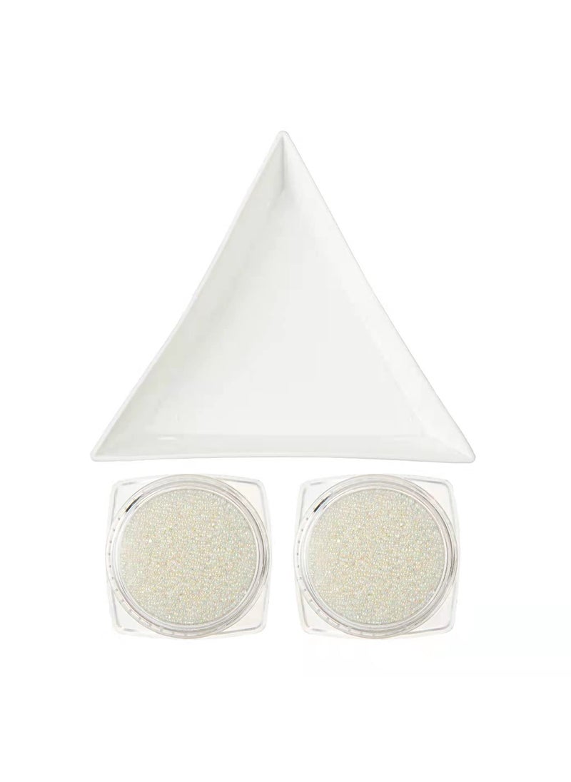 Nail Art Micro Caviar Rhinestone AB Crystal Glass Gardient Dazzling Glitter Mini Beads 3D Manicures Tips Decoration 0.6mm