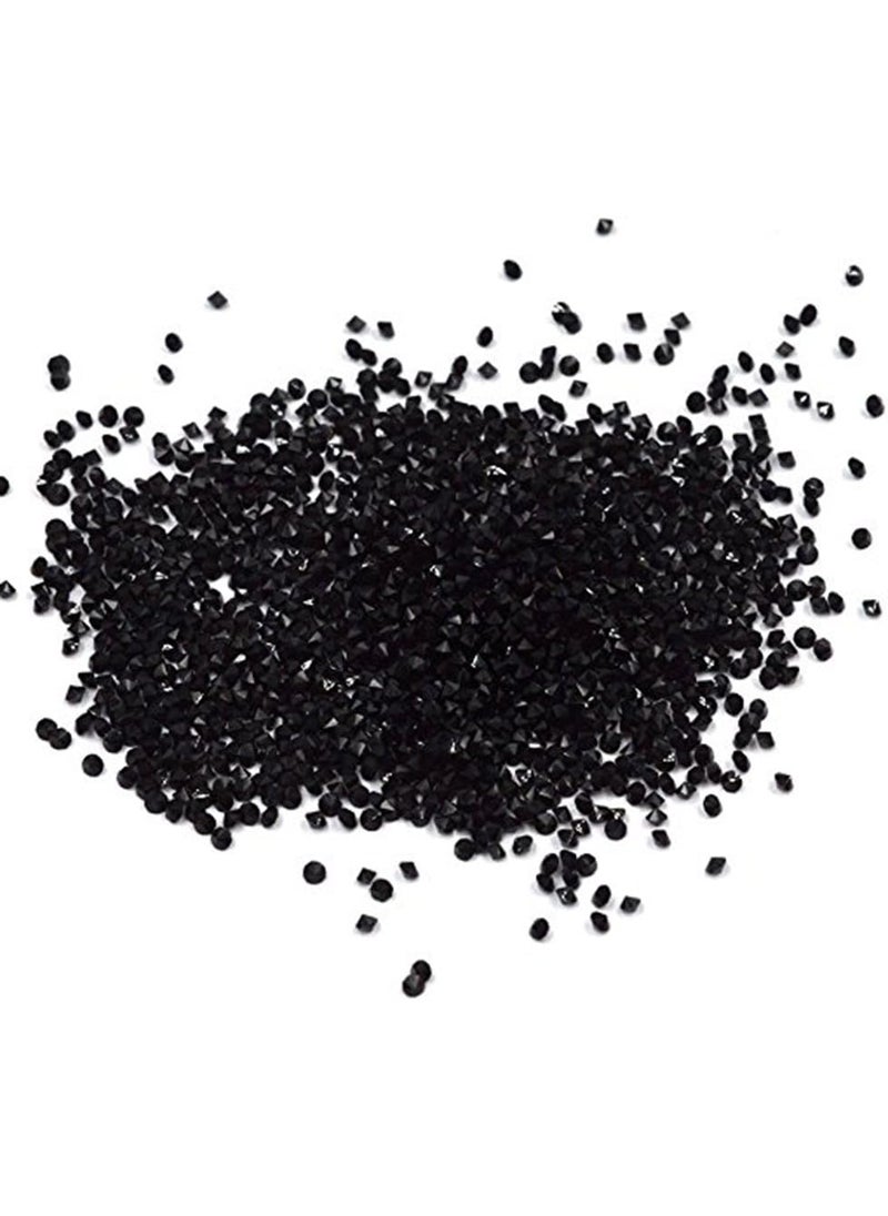 Minejin Nail Art Mini Rhinestones Micro Crystals Sharp Bead Phone Mini Gems DIY Art Decoration Need Glue 1400Pcs (Black)