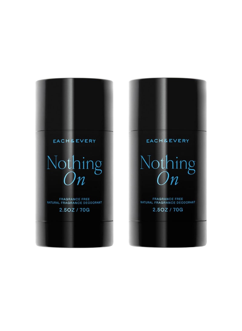 Each & Every Aluminum Free Deodorant for Men, 72hr Odor Protection - Fragrance-Free All Natural Deodorant for Women, Sensitive Skin, Pregnancy & Kids Safe - Clean, Plant-Based, Unscented - 2.5oz, 2pk