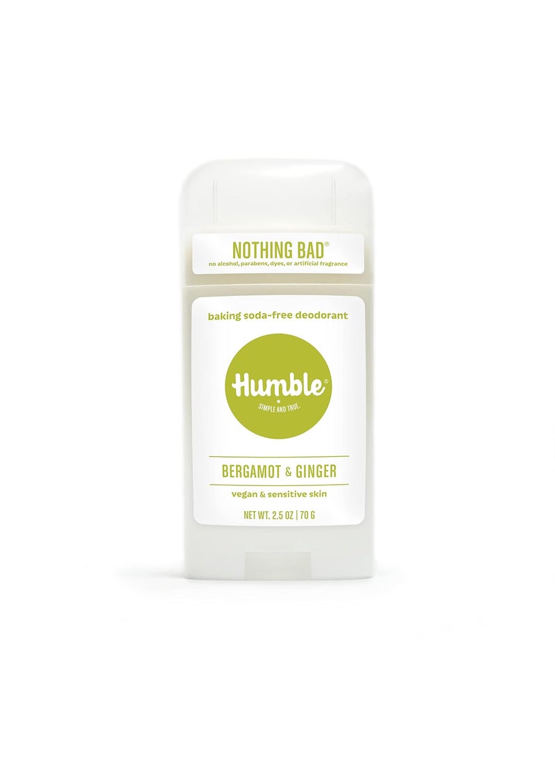HUMBLE BRANDS Aluminum-Free Deodorant, Vegan and Cruelty- free, Formulated for Sensitive Skin, Bergamot & Ginger, 2.5 Ounce (Pack of 1)