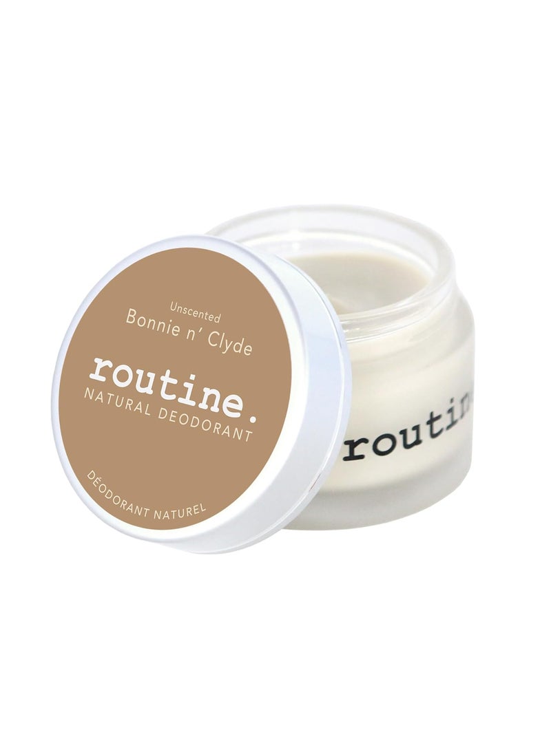 Routine Natural Deodorant Bonnie N' Clyde (Unscented) Deo Jar | 2 Fluid Oz. Natural Deodorant | Aluminum Free Natural Deodorant For Women & Men (Cream Jar Formula)