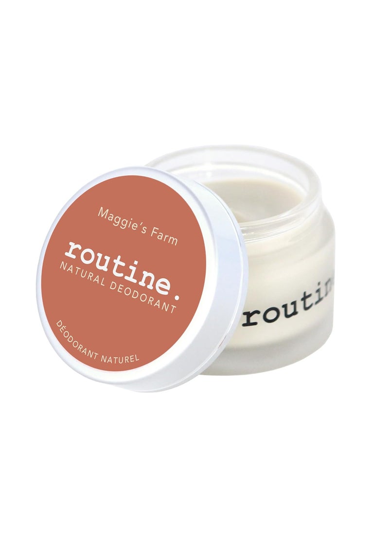 Routine Natural Deodorant Maggie's Farm Deo Jar | 2 Fluid Oz. Natural Deodorant | Aluminum Free Natural Deodorant For Women & Men (Cream Jar Formula)