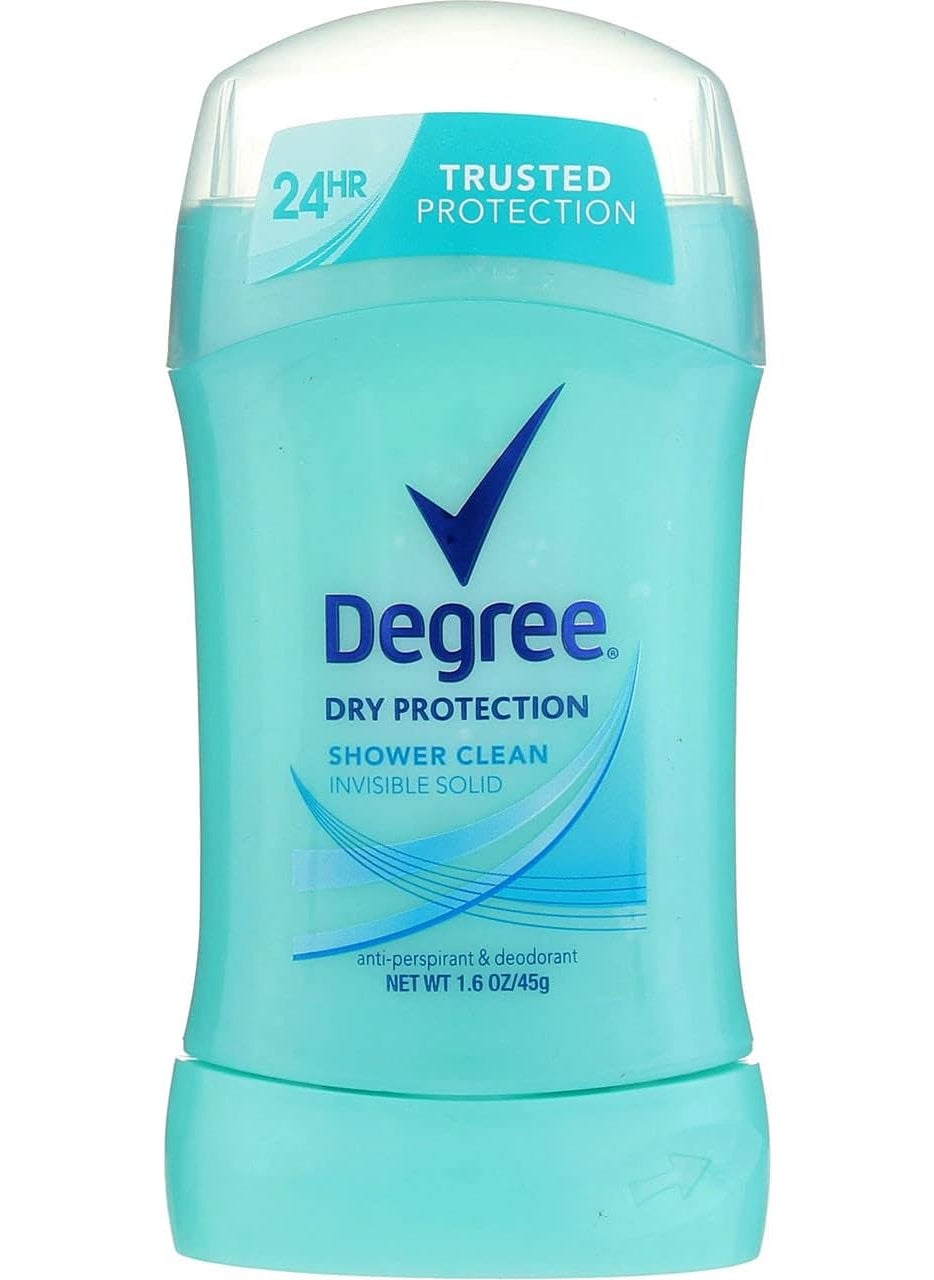 Degree Women Anti-Perspirant and Deodorant Invisible Solid, Shower Clean 1.6 oz (Pack of 5)