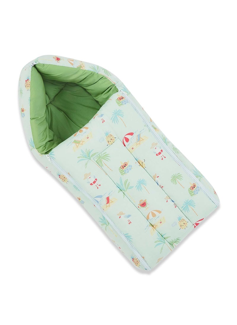 Haus Kinder Cotton Poplin 3 in 1 Baby Carry Nest Cum Sleeping Bag Baby Sleeping Nest Multi Color Carry Nest for New Born Baby to 6 Months Perfect Size for Your Baby 6730Cm Sunny Citrus Splash