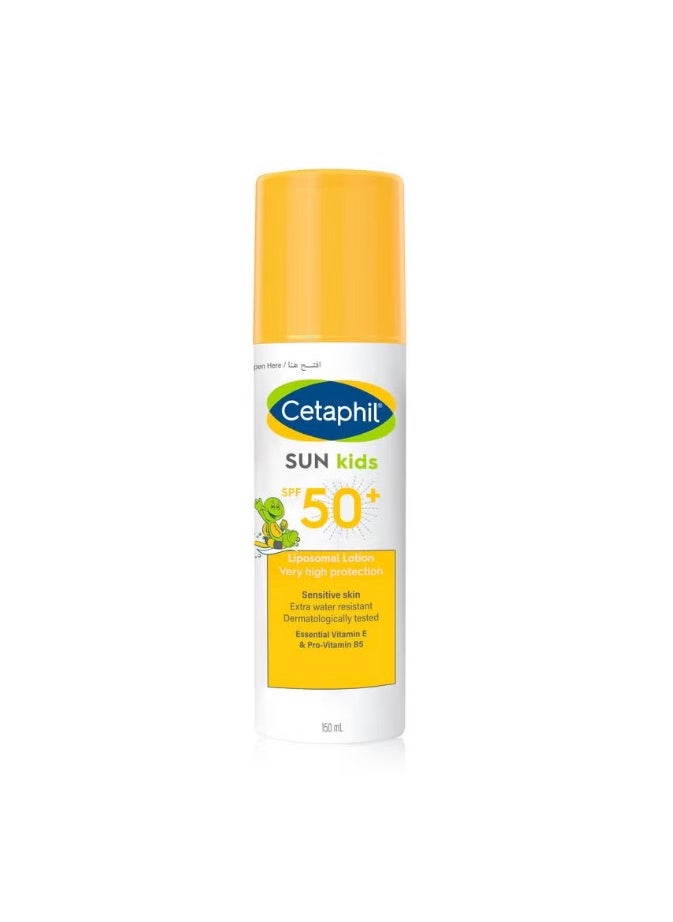 Cetaphil Sun Kids Liposomal Lotion SPF 50 plus Face and Body Moisturizer Sunscreen for Sensitive Skin Very High Protection and Water Resistance Unscented 150ml