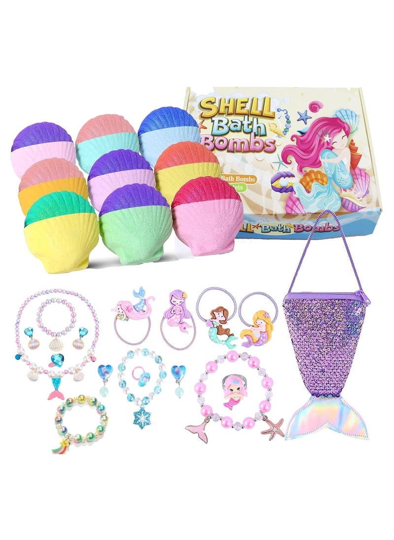 Bath Bombs for Kids,9Pcs Mermaid Bath Bombs