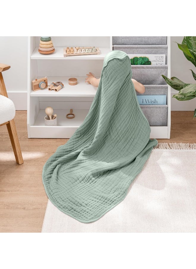 Comfy Cubs 2 Pack Baby Hooded 9 Layer Muslin Cotton Towel for Kids, Large 81 X 81 cm, Ultra Soft, Warm, and Absorbent. Baby Essentials Bath Towels, Cute Unisex Cover for Girls and Boys