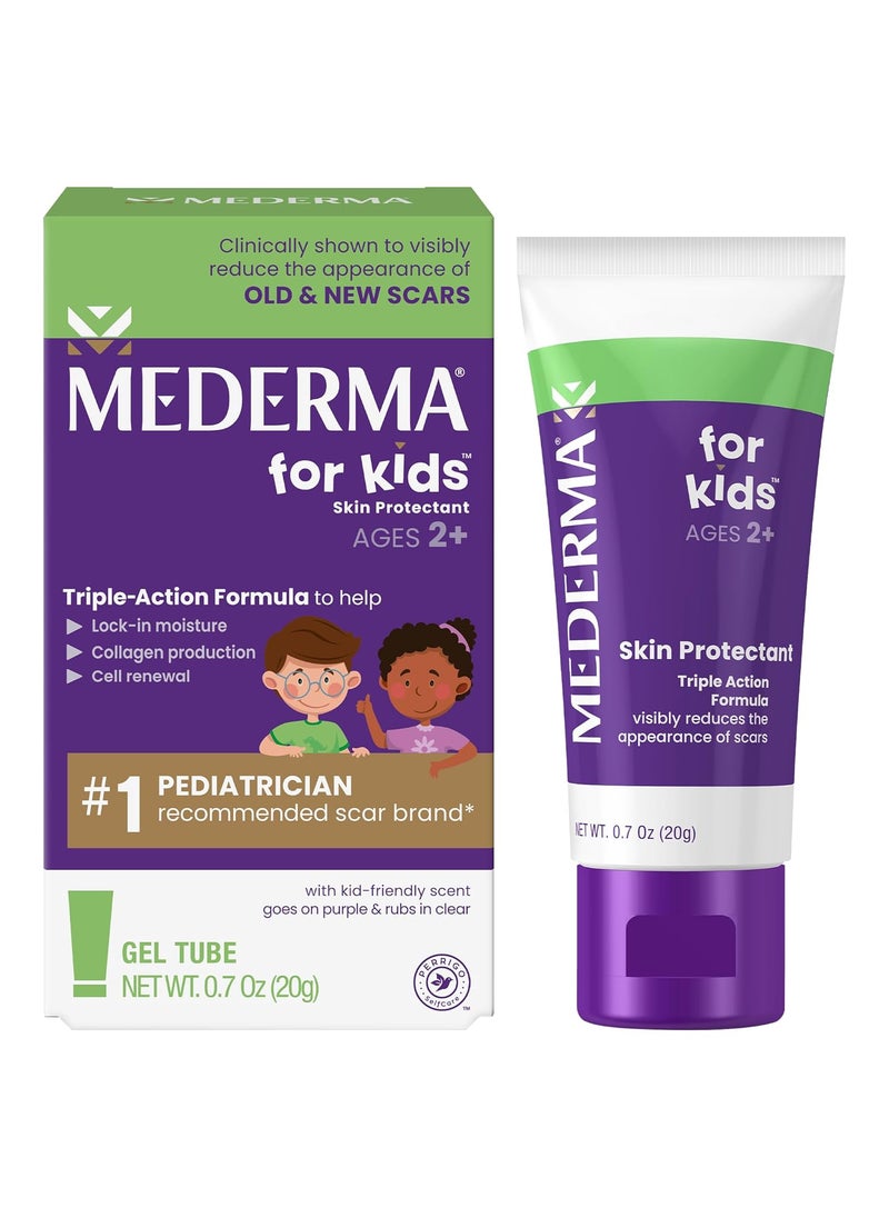 Mederma Scar Gel for Kids; Reduces the Appearance of Old and New Scars from Cuts, Burns, Surgery; Goes on Purple and Rubs in Clear; Grape Scented; Ages 2+, 0.70 Oz
