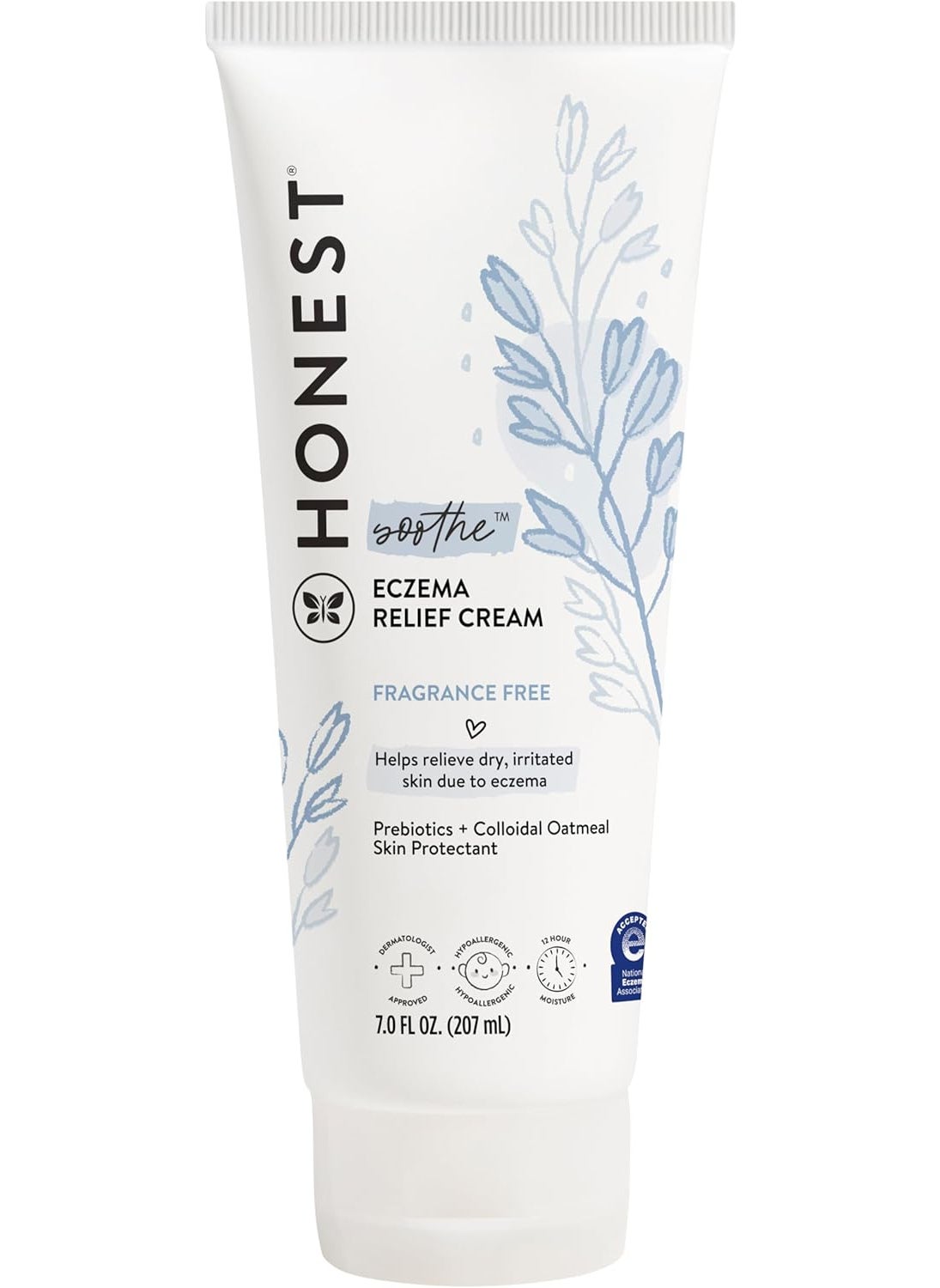 The Honest Company Eczema Soothing Therapy Cream + Skin Protectant | Naturally Derived, Gentle for Baby | Prebiotics, Colloidal Oatmeal | 7 oz