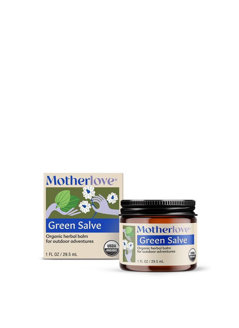 Motherlove Green Salve (1 oz) Family-Friendly Outdoor Adventure Ointment to Soothe Skin - USDA Organic