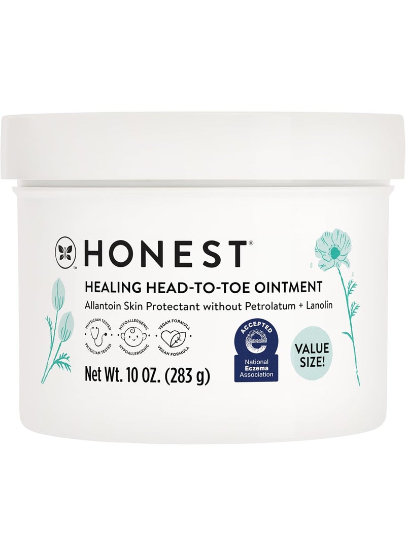 The Honest Company Head to Toe Multi-Purpose Healing Ointment | Gentle for Baby | Hypoallergenic, Vegan, Allantoin-Powered | Value Size, 10 oz