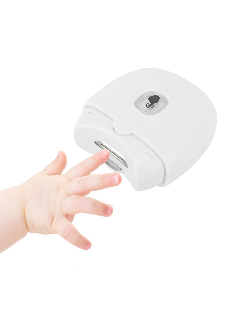 Electric Automatic Nail Clipper with Light and 2 Speeds, Fingernail Cutter, USB Rechargeable Fingernail Trimmer for Kids, Seniors and Adult (White)
