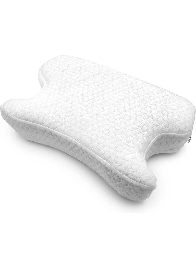 DMI CPAP Memory Foam Sleep Aid Pillow, Suitable for All CPAP Masks, Reduces Mask Pressure and Air Leaks, Aligns Neck, Shoulders, and Spine, Hose Tether, High Rebound Foam, FSA & HSA Eligible