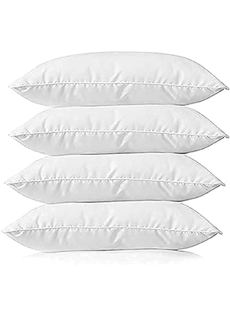 ATOOTFUSION Microfiber Soft Fluffy Fiber Sleeping Pillow in Line Stripe White Fabric 26 x 16 66 x 41 cm White Pack of 4