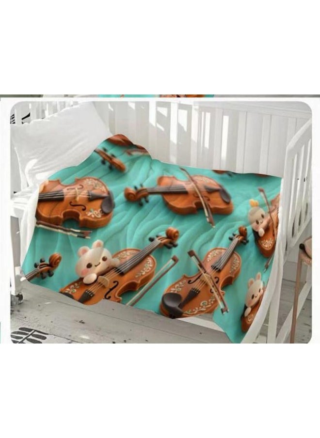 Children's or student cartoon flannel thin blanket (warm and comfortable, suitable for sleep, games) 100cm*150cm - 1071