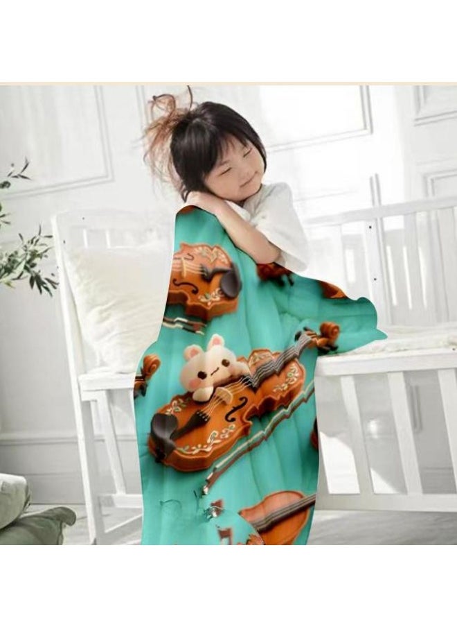 Children's or student cartoon flannel thin blanket (warm and comfortable, suitable for sleep, games) 100cm*150cm - 1071