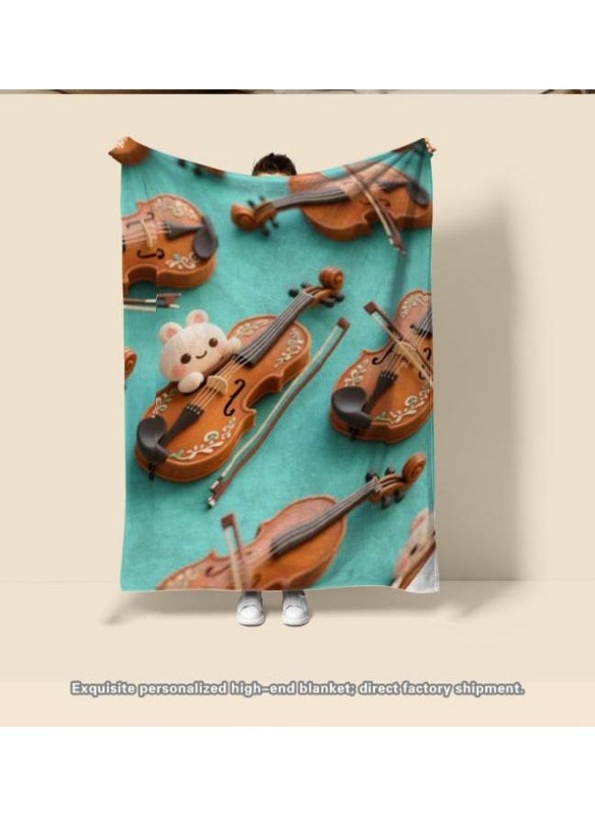 Children's or student cartoon flannel thin blanket (warm and comfortable, suitable for sleep, games) 100cm*150cm - 1071