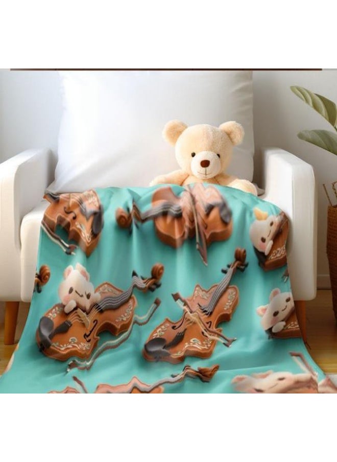 Children's or student cartoon flannel thin blanket (warm and comfortable, suitable for sleep, games) 100cm*150cm - 1071