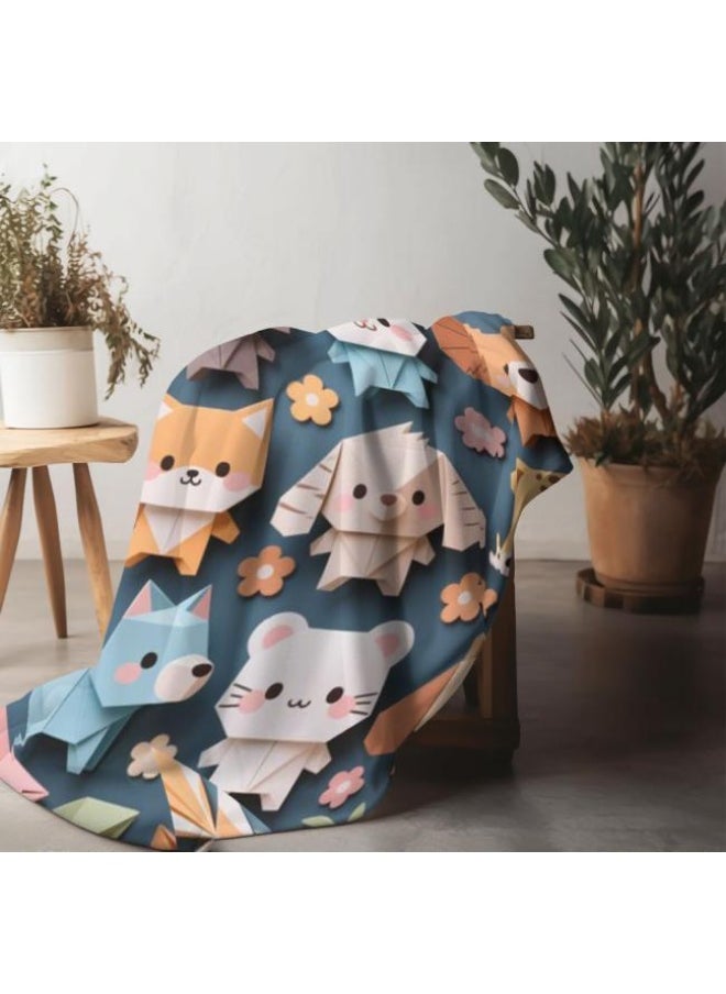 Children's or student cartoon flannel thin blanket (warm and comfortable, suitable for sleep, games) 100cm*150cm - 1061