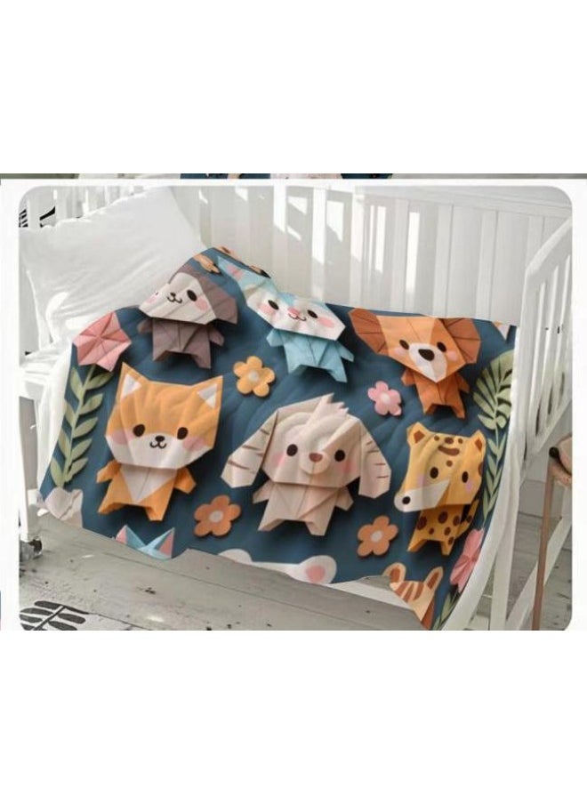 Children's or student cartoon flannel thin blanket (warm and comfortable, suitable for sleep, games) 100cm*150cm - 1061