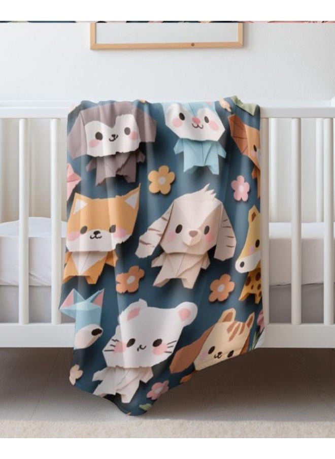Children's or student cartoon flannel thin blanket (warm and comfortable, suitable for sleep, games) 100cm*150cm - 1061