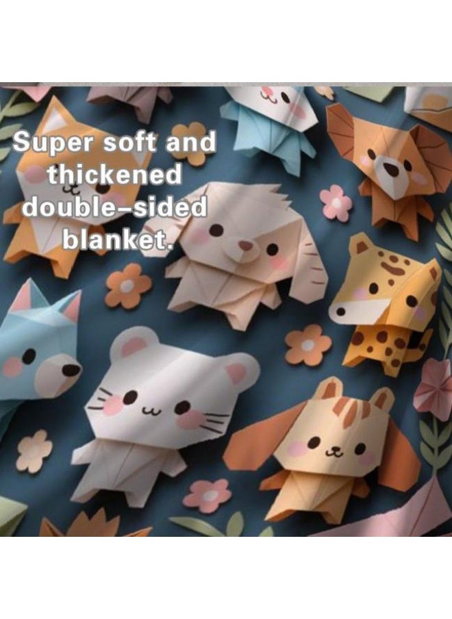 Children's or student cartoon flannel thin blanket (warm and comfortable, suitable for sleep, games) 100cm*150cm - 1061
