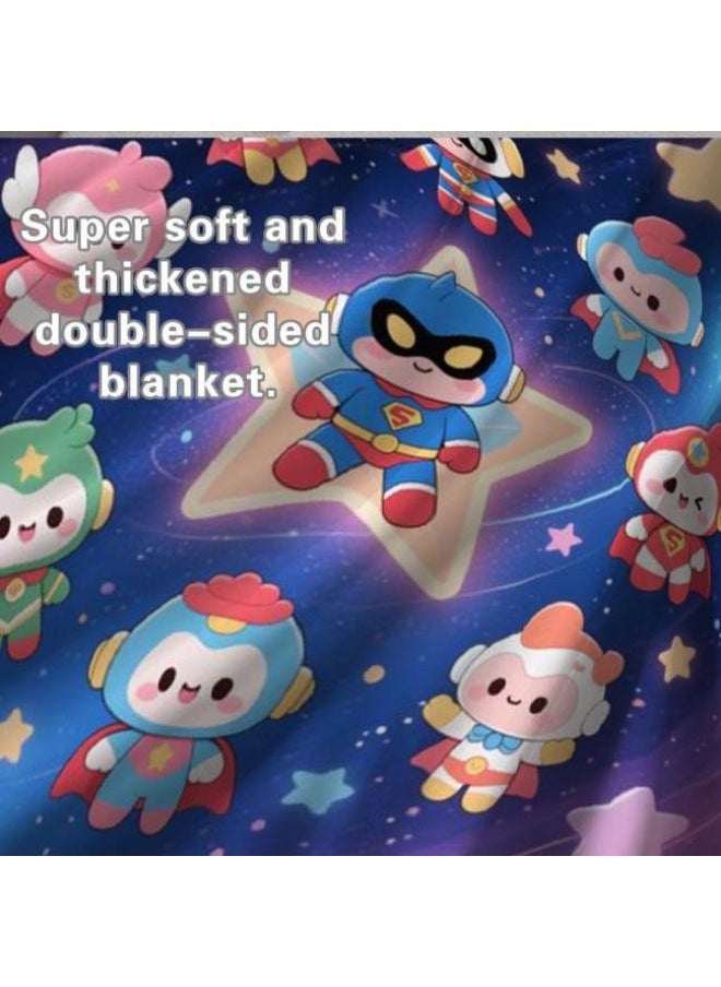 Children's or student cartoon flannel thin blanket (warm and comfortable, suitable for sleep, games) 100cm*150cm - 1031