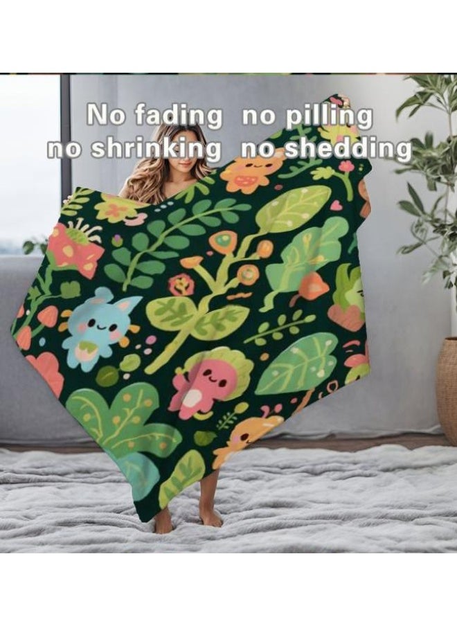 Children's or student cartoon flannel thin blanket (warm and comfortable, suitable for sleep, games) 100cm*150cm - 1066