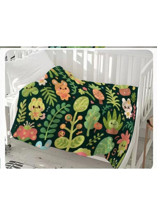 Children's or student cartoon flannel thin blanket (warm and comfortable, suitable for sleep, games) 100cm*150cm - 1066