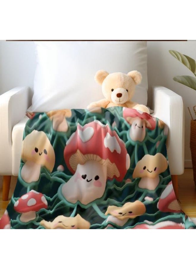 Children's or student cartoon flannel thin blanket (warm and comfortable, suitable for sleep, games) 100cm*150cm - 654