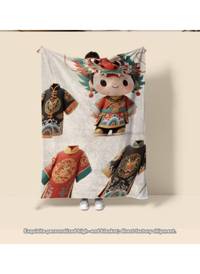 Children's or student cartoon flannel thin blanket (warm and comfortable, suitable for sleep, games) 100cm*150cm - 637