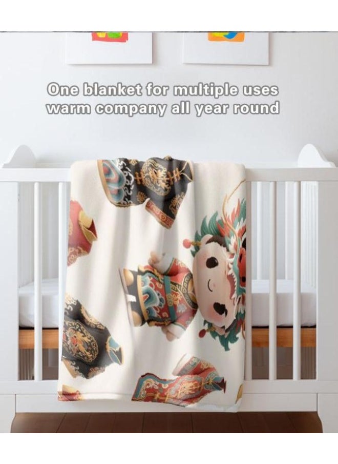 Children's or student cartoon flannel thin blanket (warm and comfortable, suitable for sleep, games) 100cm*150cm - 637