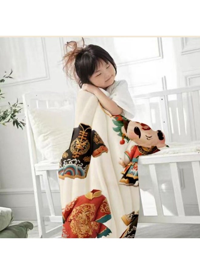 Children's or student cartoon flannel thin blanket (warm and comfortable, suitable for sleep, games) 100cm*150cm - 637