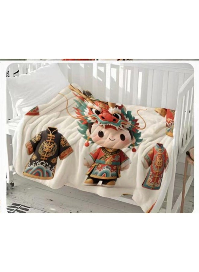 Children's or student cartoon flannel thin blanket (warm and comfortable, suitable for sleep, games) 100cm*150cm - 637