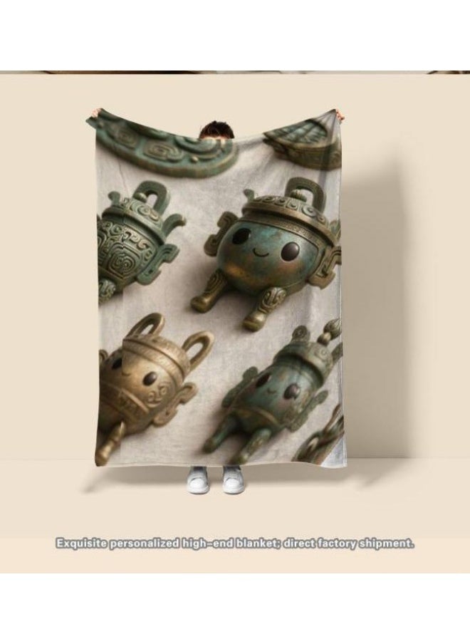 Children's or student cartoon flannel thin blanket (warm and comfortable, suitable for sleep, games) 100cm*150cm - 571